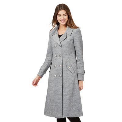 Principles by Ben de Lisi Light grey military coat with wool